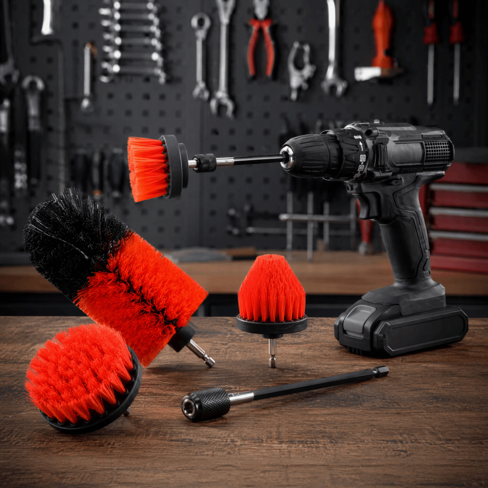 Brush Bristle Set - 5Pcs Round Brush Head Drill Brush