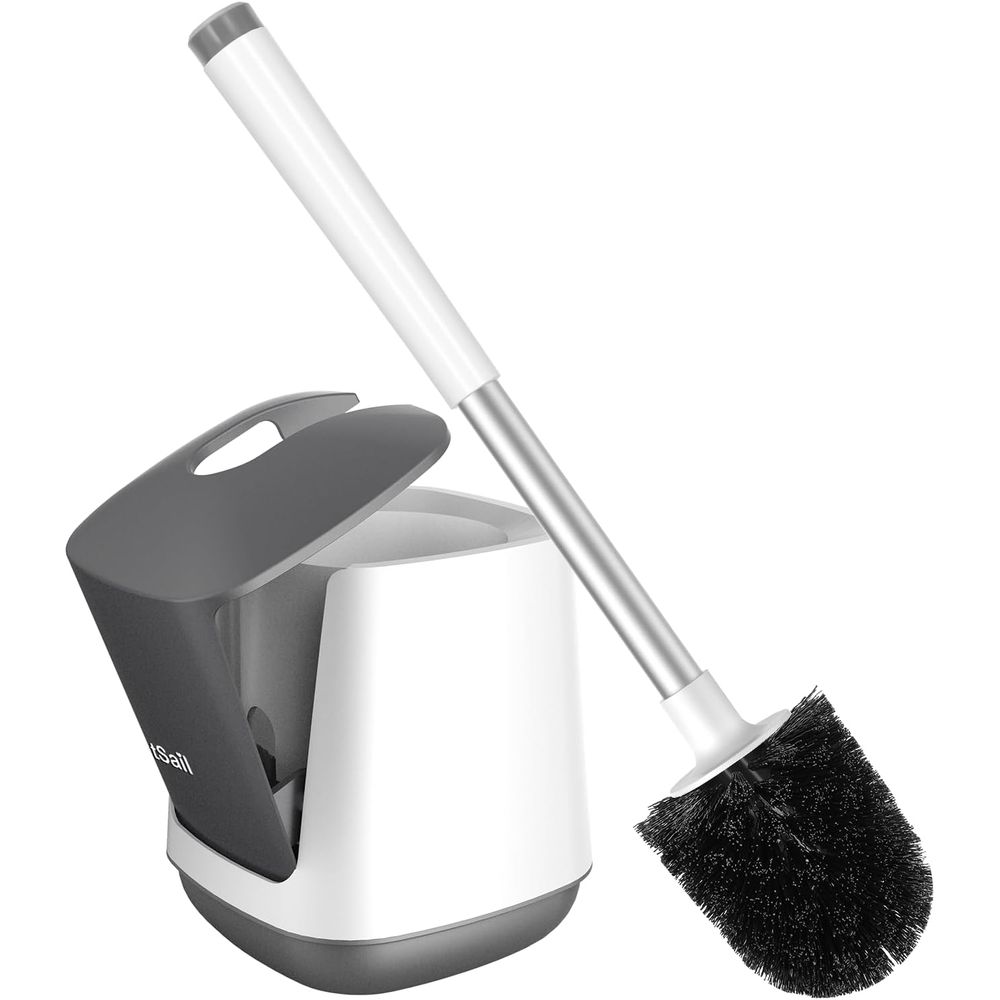 Brush Bristle Set - Closing Lid Toilet Bowl Brushes Holder