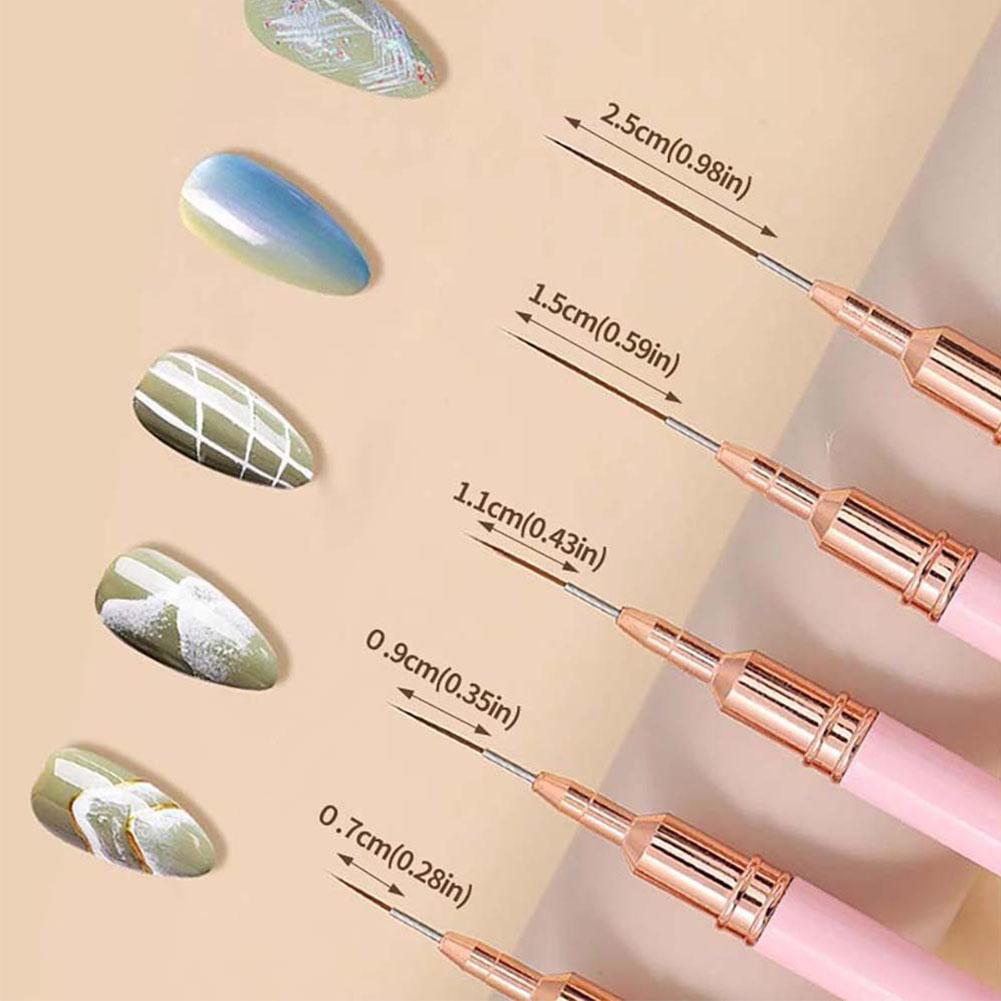 5PCS Nail Art Liner Brush Set  - огляд і ціна Brush Bristle Set