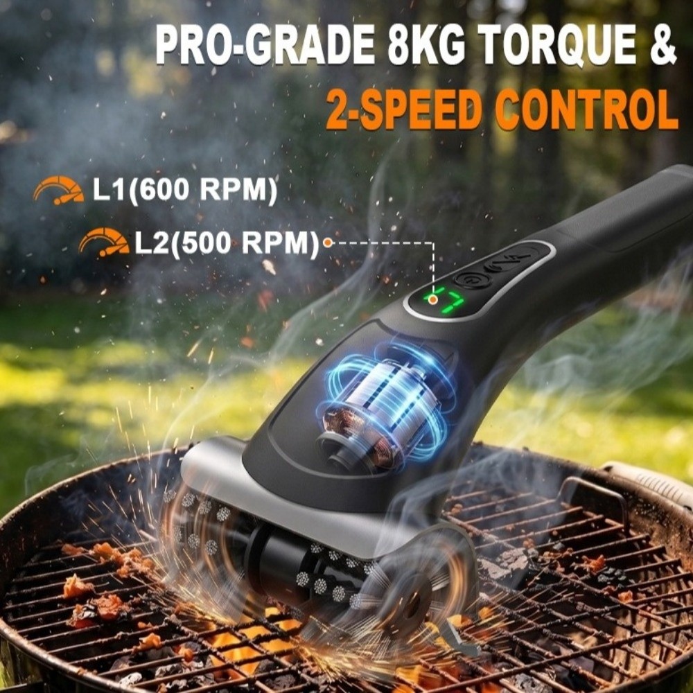 2-Speed Settings Electric Gril - огляд і ціна Brush Bristle Set